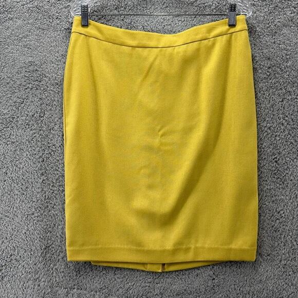 CAbi NWOT Size 10 Yellow Pencil Skirt Gray Lining Back‎ Zipper - Picture 1 of 10